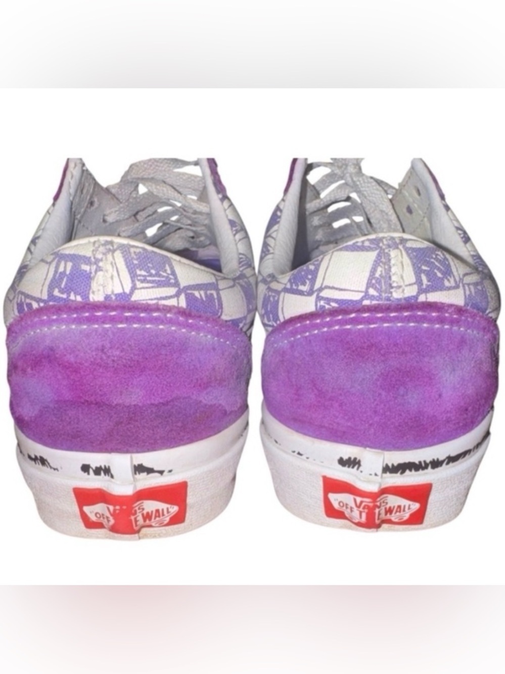Vans Old Skool Purple Suede Graphic Sneakers Womens 6.5 - Picture 3 of 5